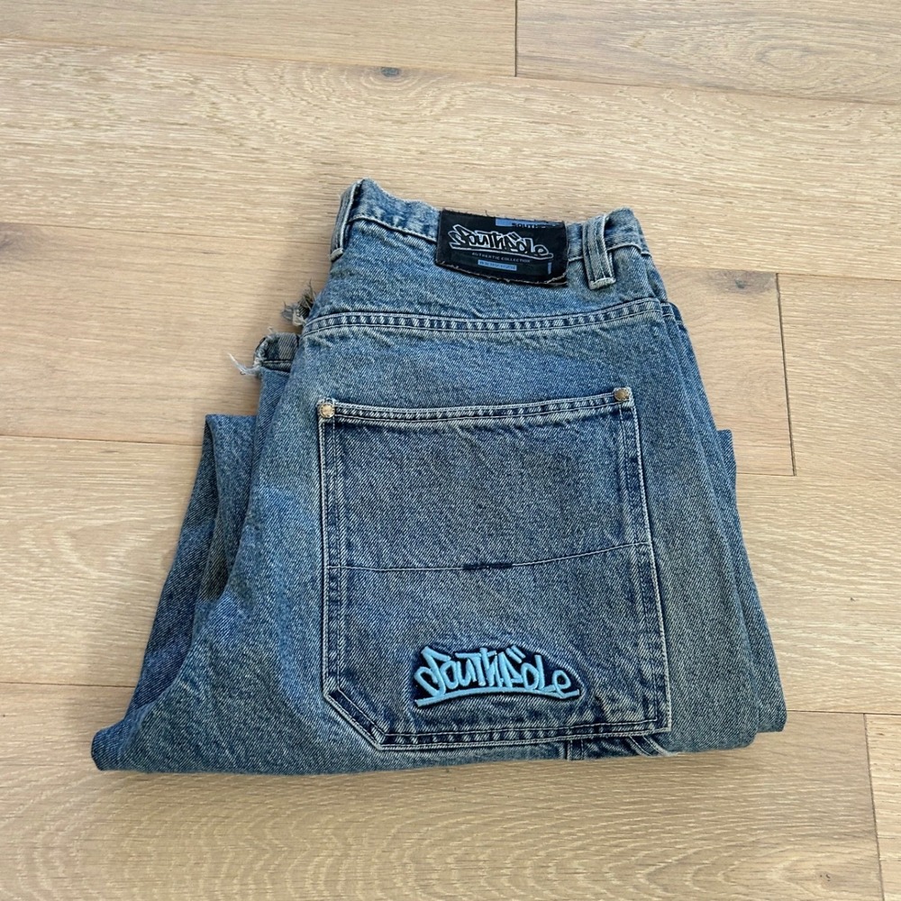 Southpole Baggy Carpenter Jeans Mens Y2K Skater Streetwear Wide Leg